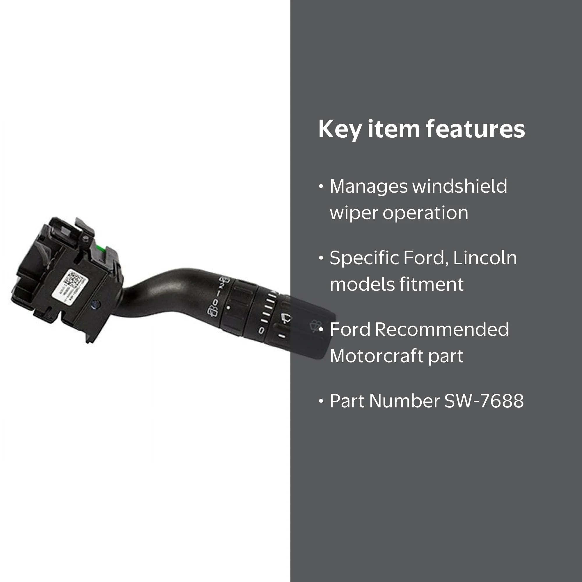 Motorcraft Windshield Wiper Switch SW-7688 Fits select: 2011-2019