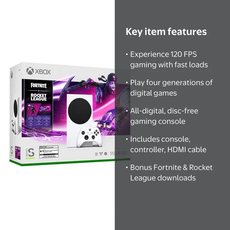 Xbox, Gaming Console, Xbox Series S, Fortnite & Rocket League