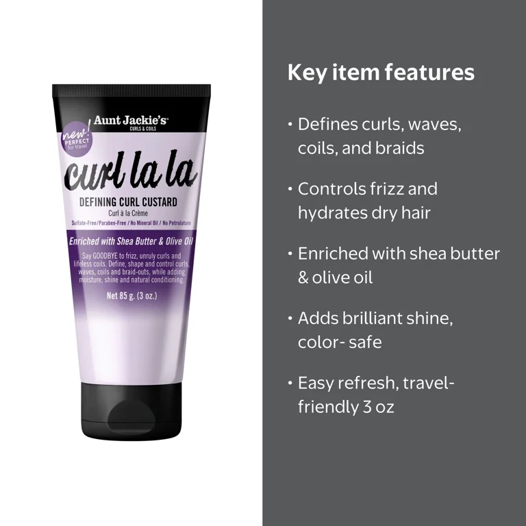 Aunt Jackie's Travel Size Curl La La, Defining Curl Custard