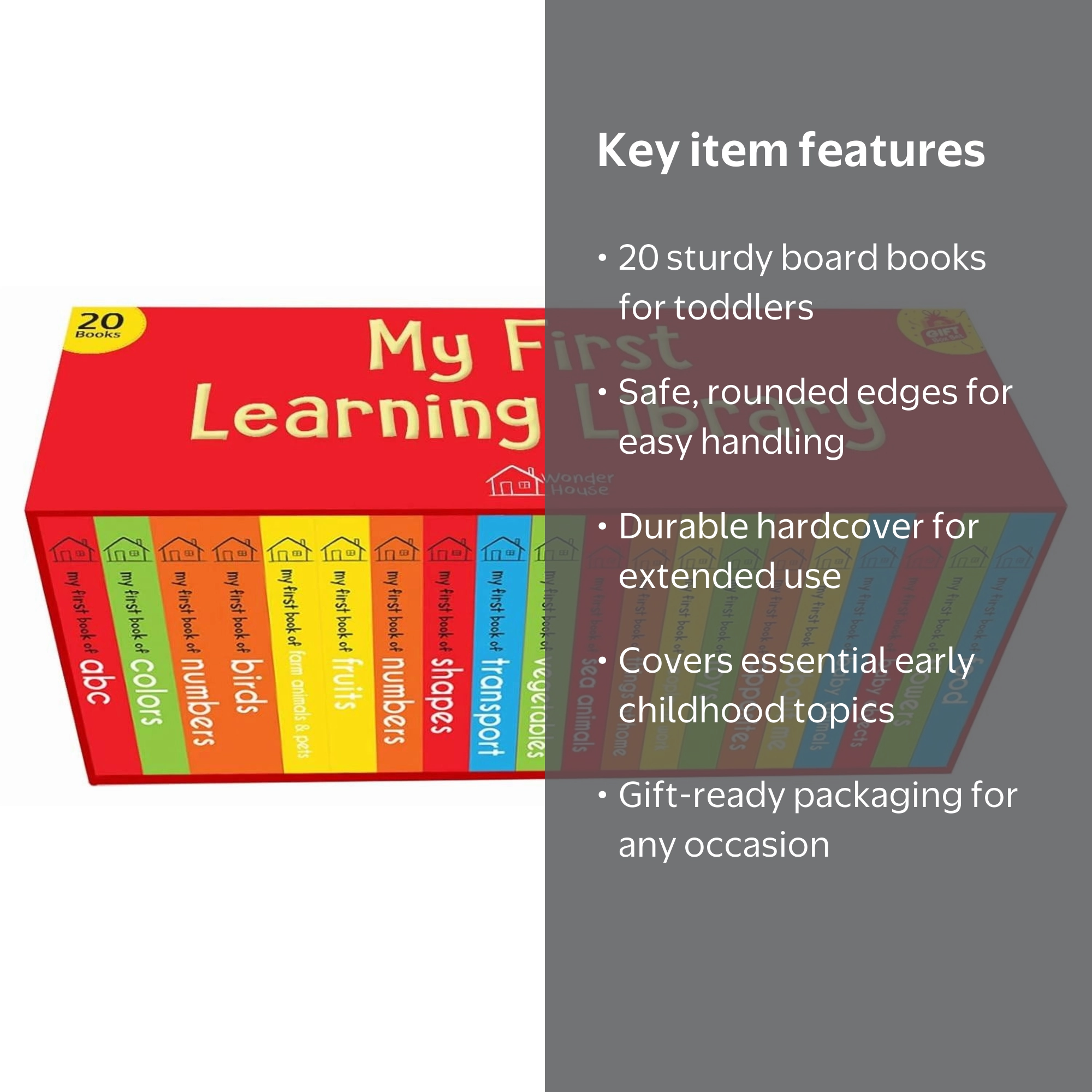 Wonder House, My First Library, 20 Board Books Set for Toddlers
