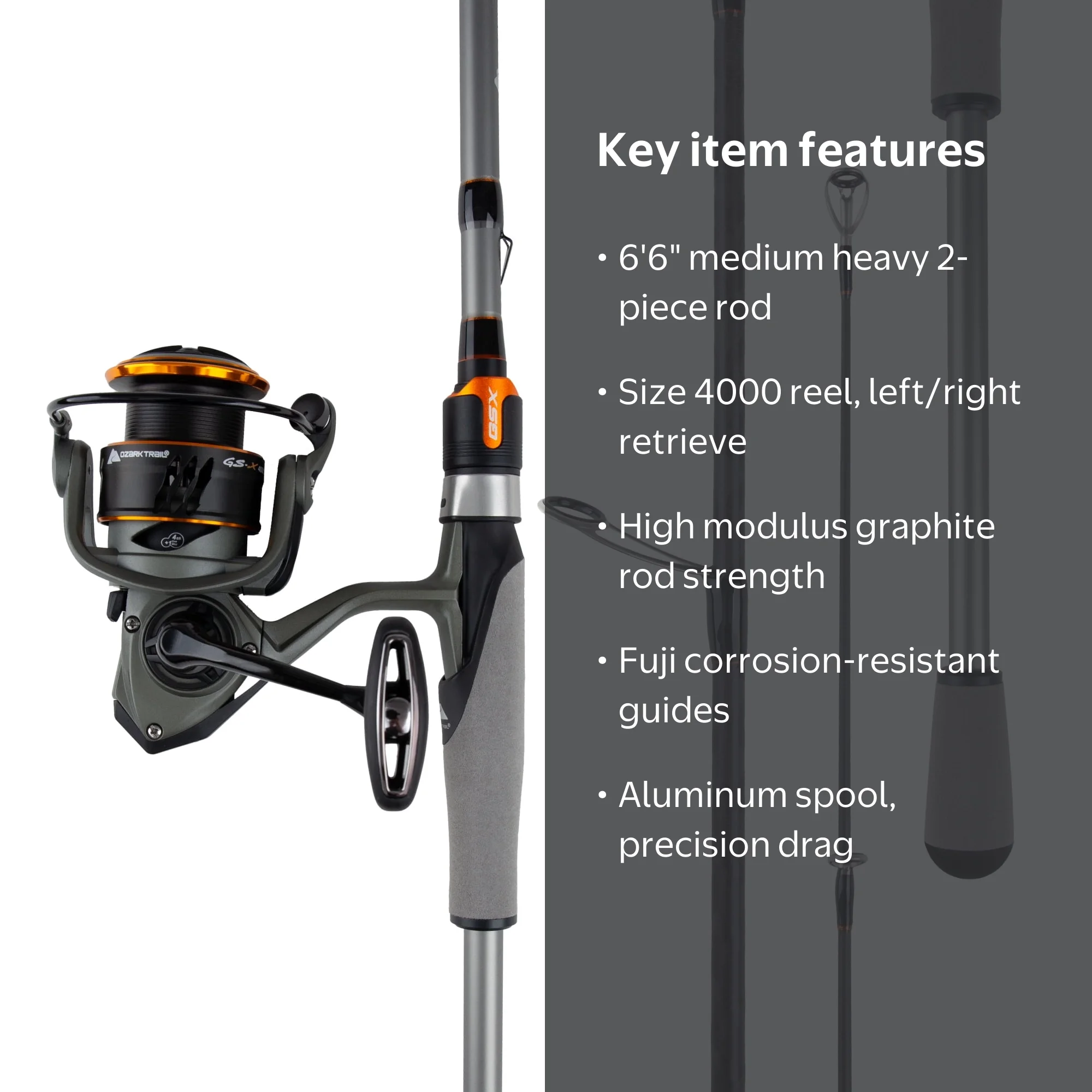 Ozark Trail GS-X Spinning Combo, 6'6