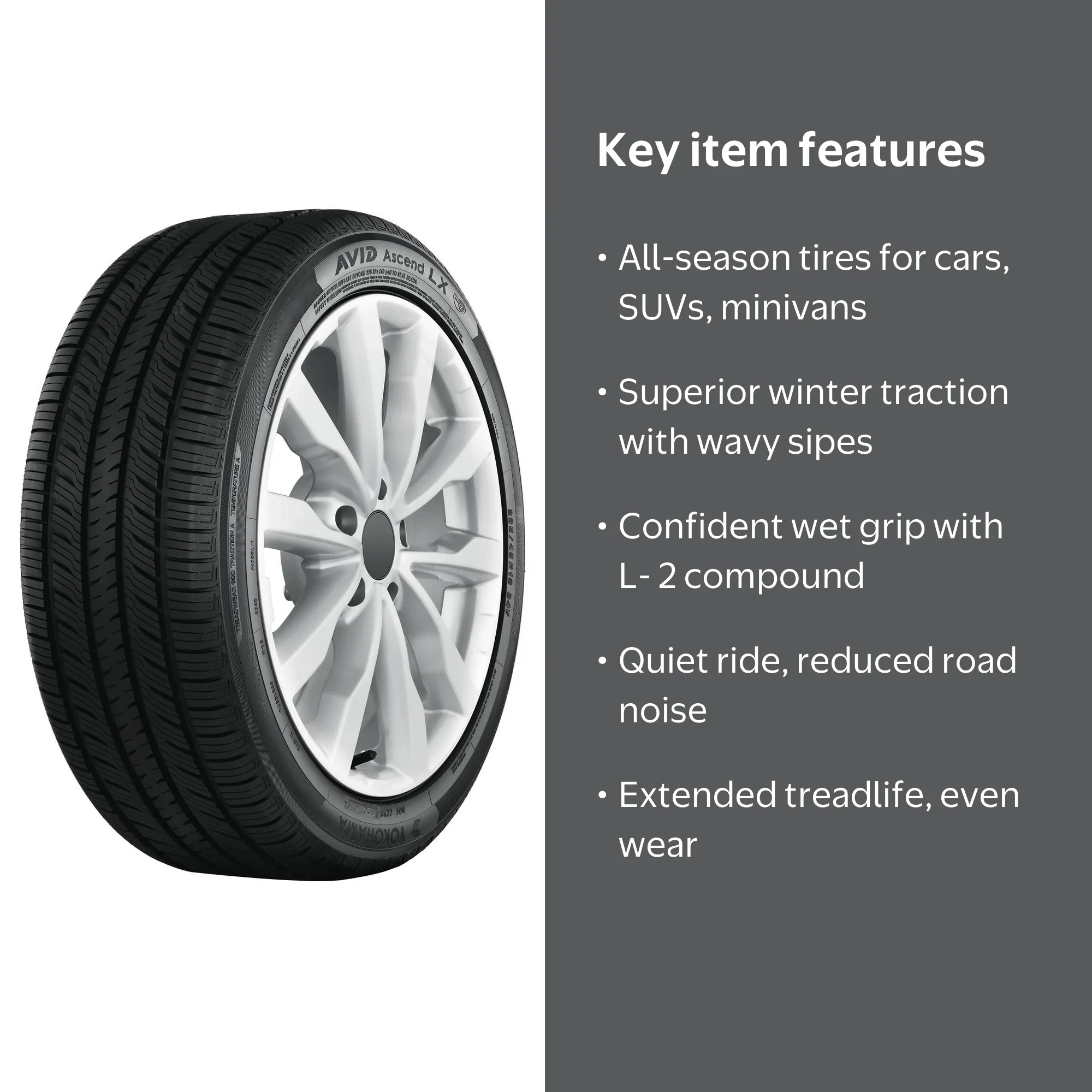 Yokohama Winter Car Tire: Avid Ascend LX All Season 195/65R15 91H