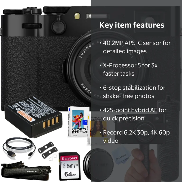 Fujifilm, Digital Camera, 40.2MP, Black + 64GB Memory - Walmart.com