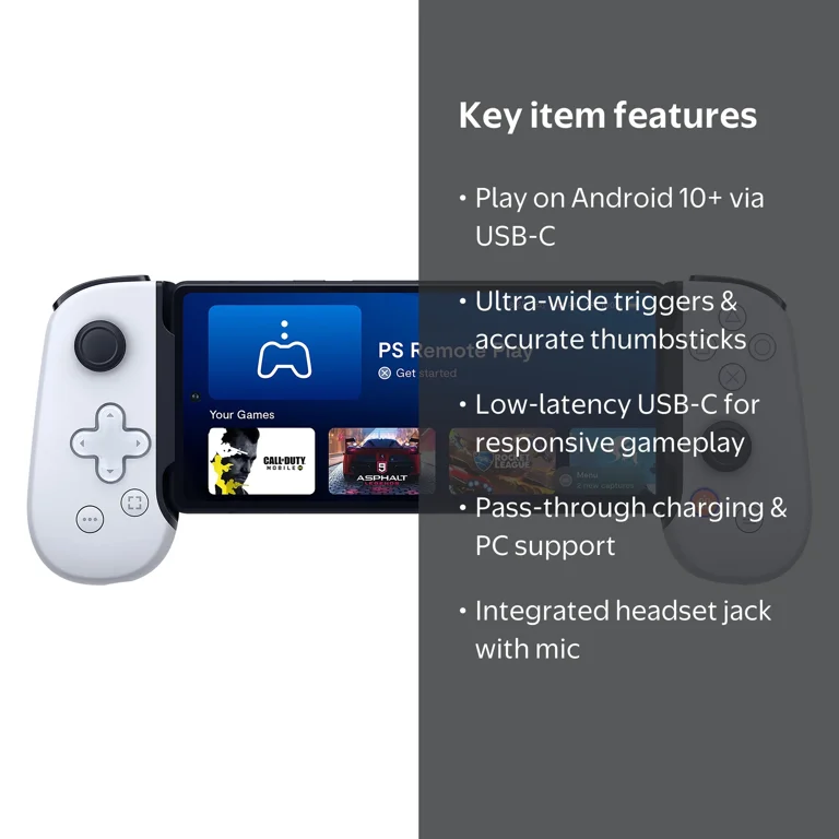 Backbone, PlayStation Gaming Controller, USB-C, White - Walmart.com