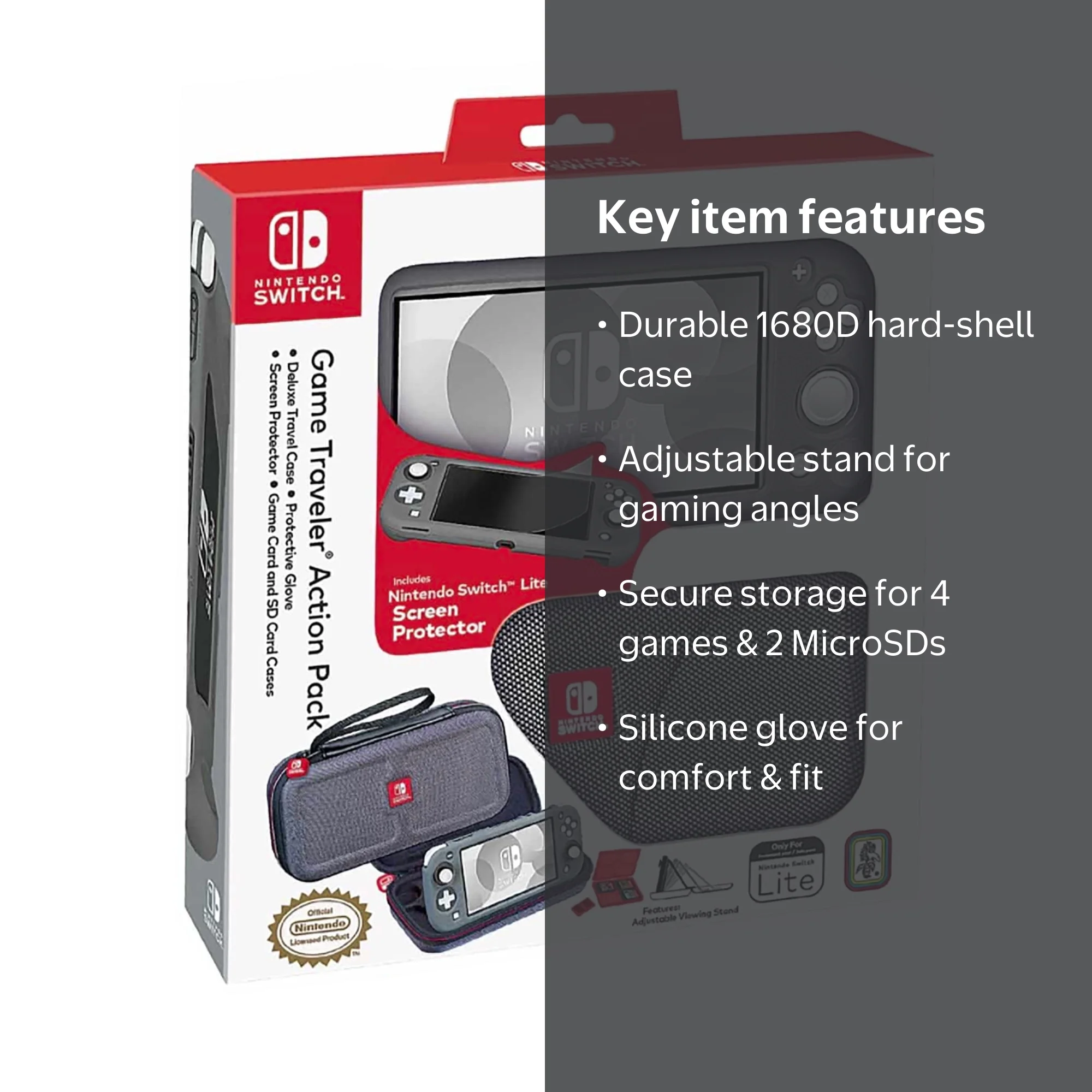 RDS Industries - Nintendo Switch Lite Deluxe Traveler Action Pack