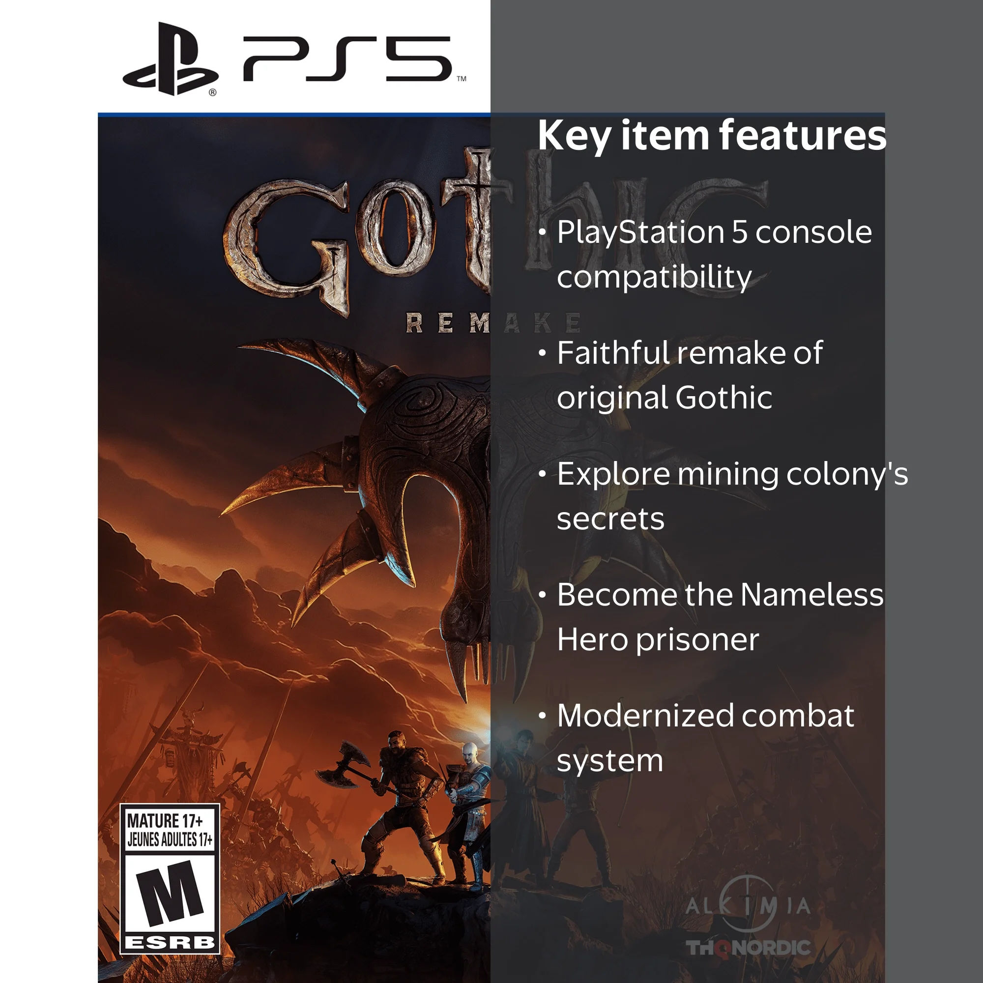 THQ Nordic, Gothic 1 Remake, PlayStation 5 Game, Full Remake