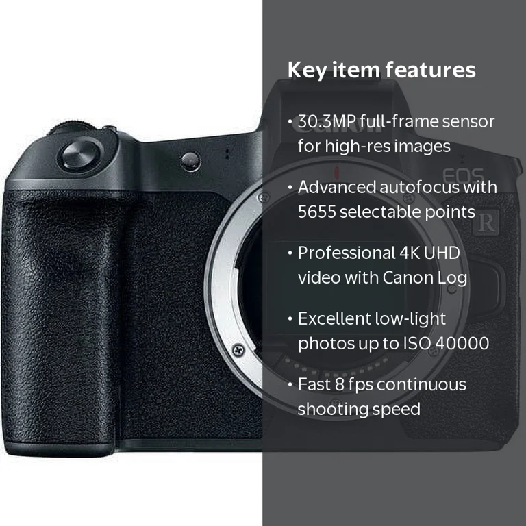Canon Full-Frame EOS R Mirrorless Digital Camera (Body Only