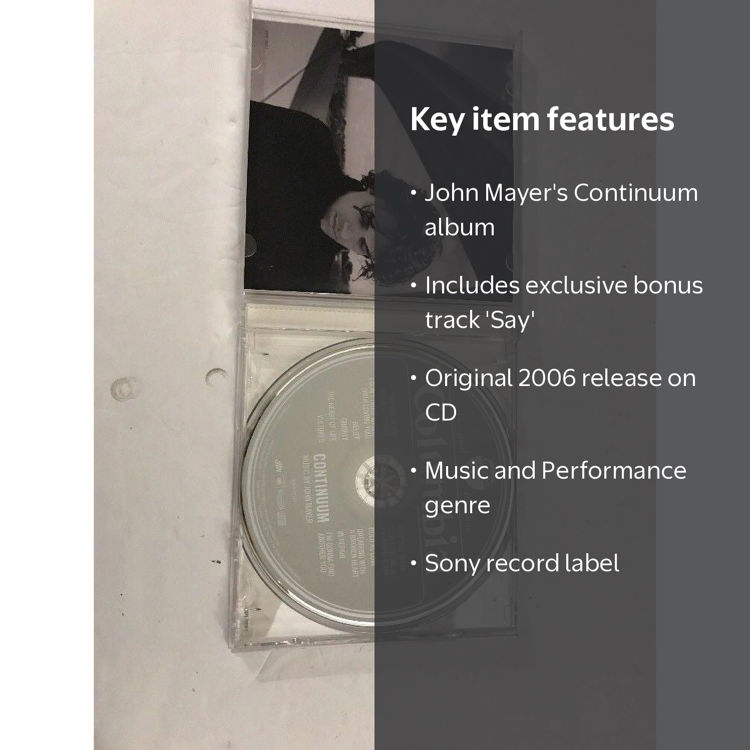 John Mayer - Continuum - Music and Performance CD, 2006 Re-issue
