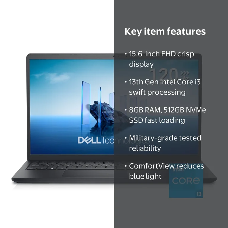 Dell Inspiron 15 Laptop 3530, 15.6-inch FHD, Carbon Black, Intel