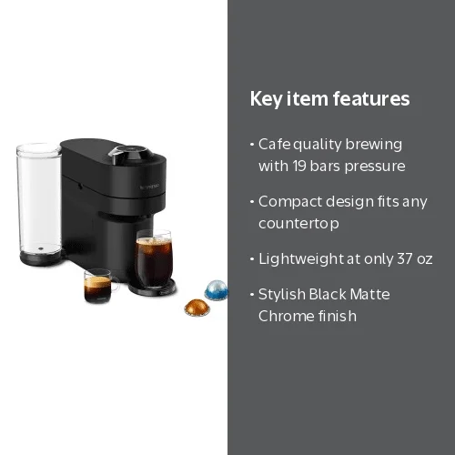 Nespresso Vertuo Pop+ Coffee & Espresso Maker ENV95BMC, Black