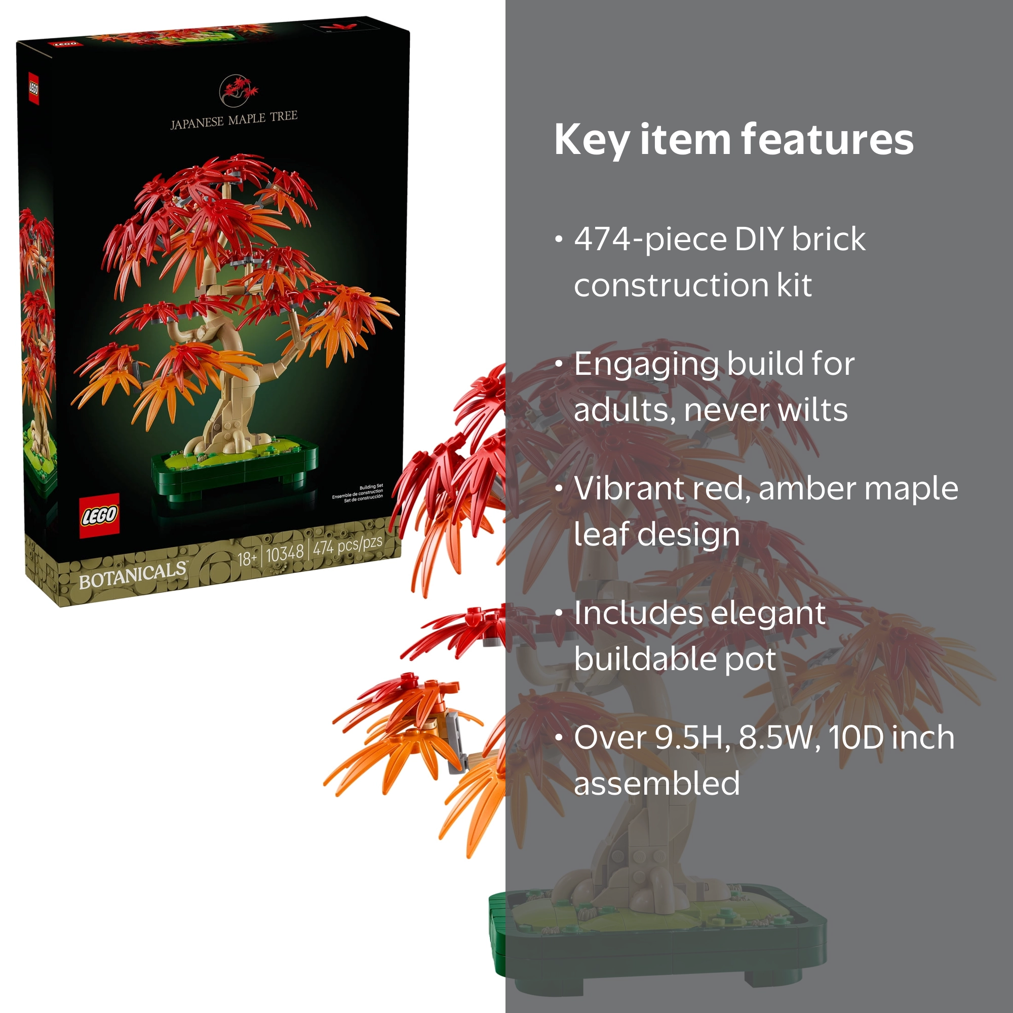 LEGO Botanicals Japanese Red Maple Bonsai Tree Building Kit for