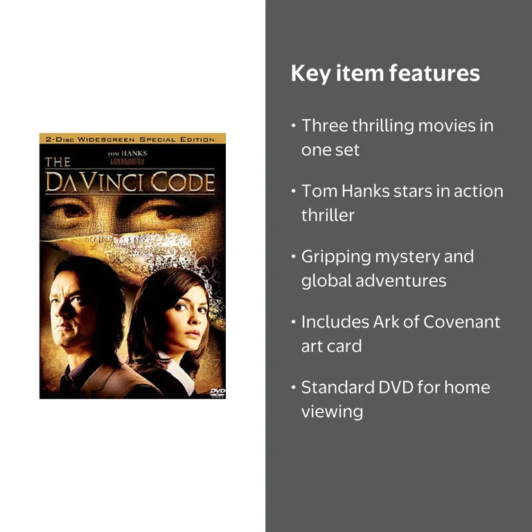The DaVinci Code Trilogy Action Movie (DVD) Set - Walmart.com
