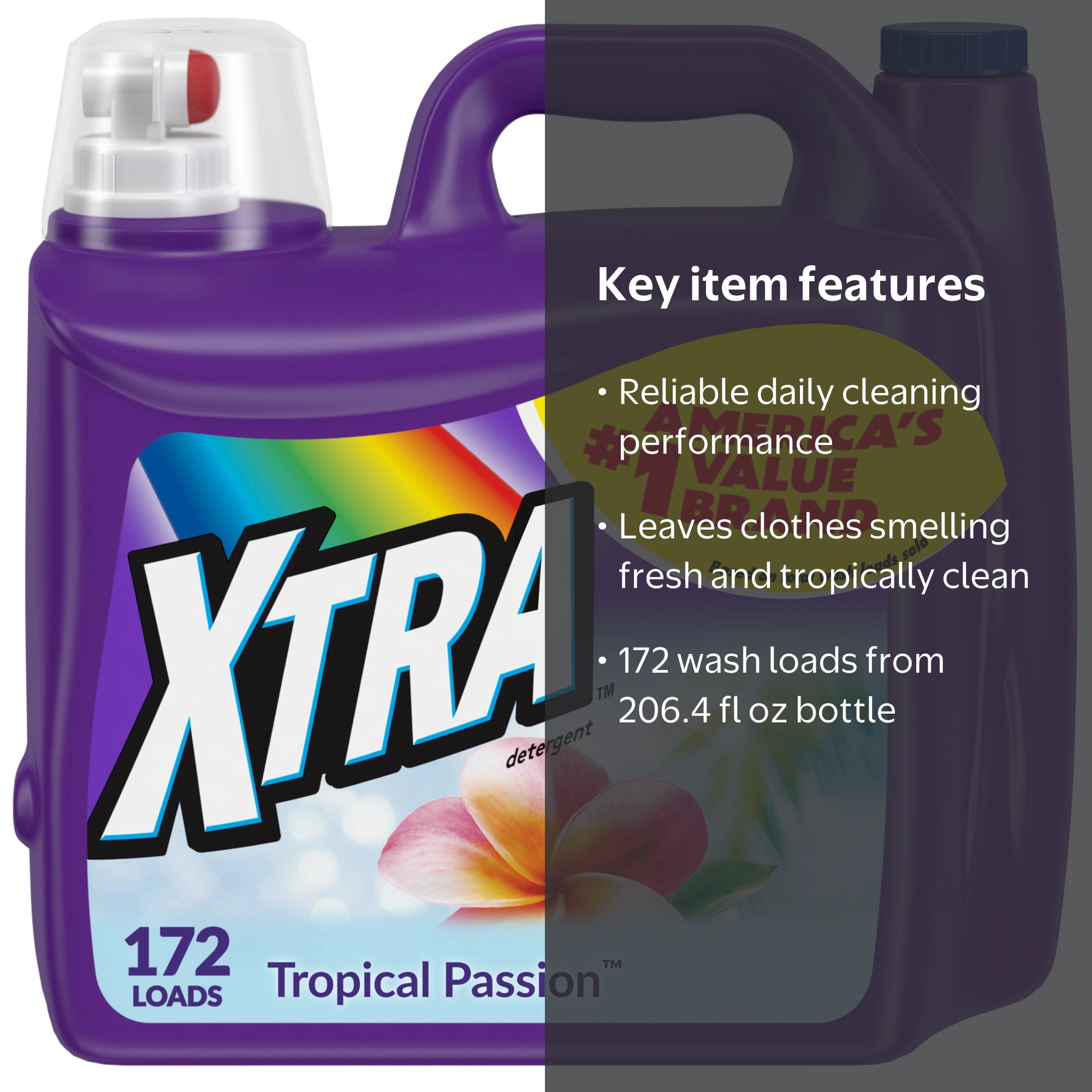 Xtra Big Bottle Tropical Passion, 172 Loads Liquid Laundry