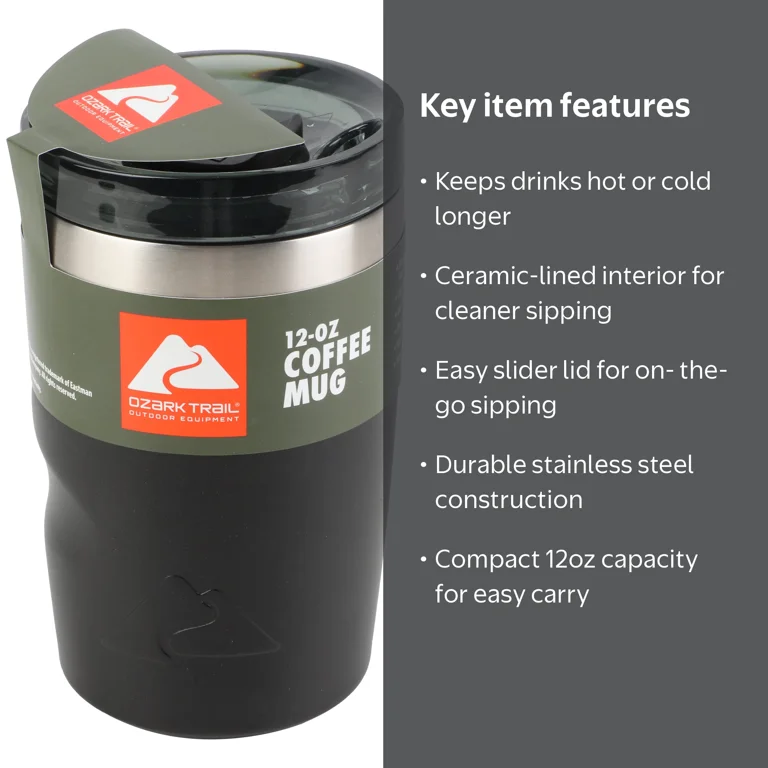 Ozark Trail 12oz Ceramic Lined Stainless Steel Insulated Travel