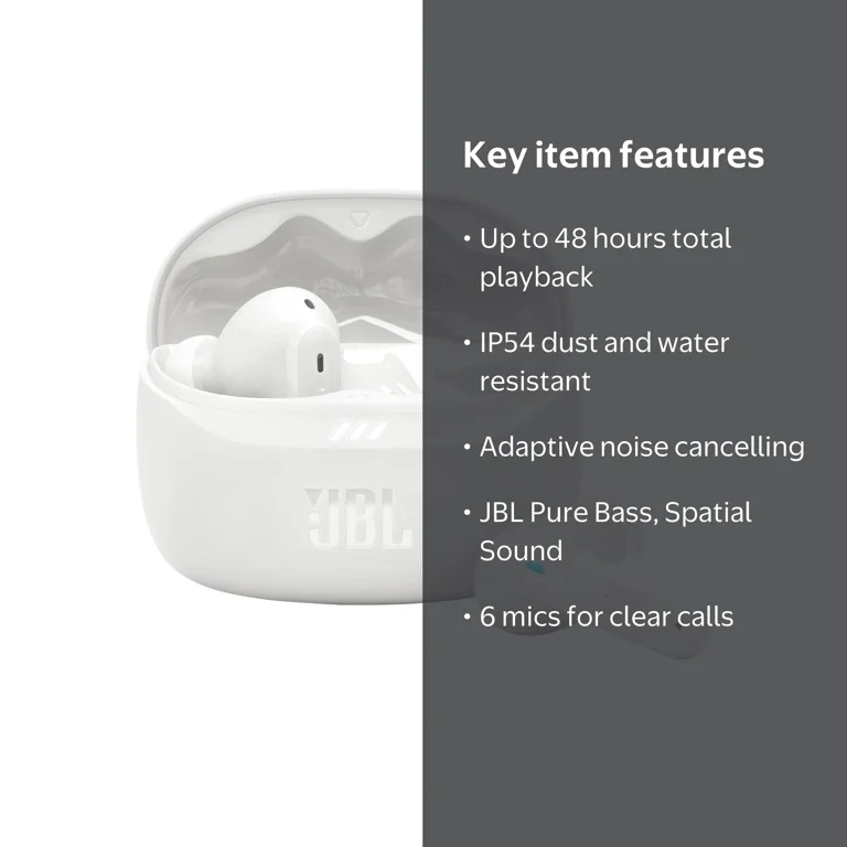 JBL, True Wireless Earbuds, Tune Beam 2, Noise Cancelling