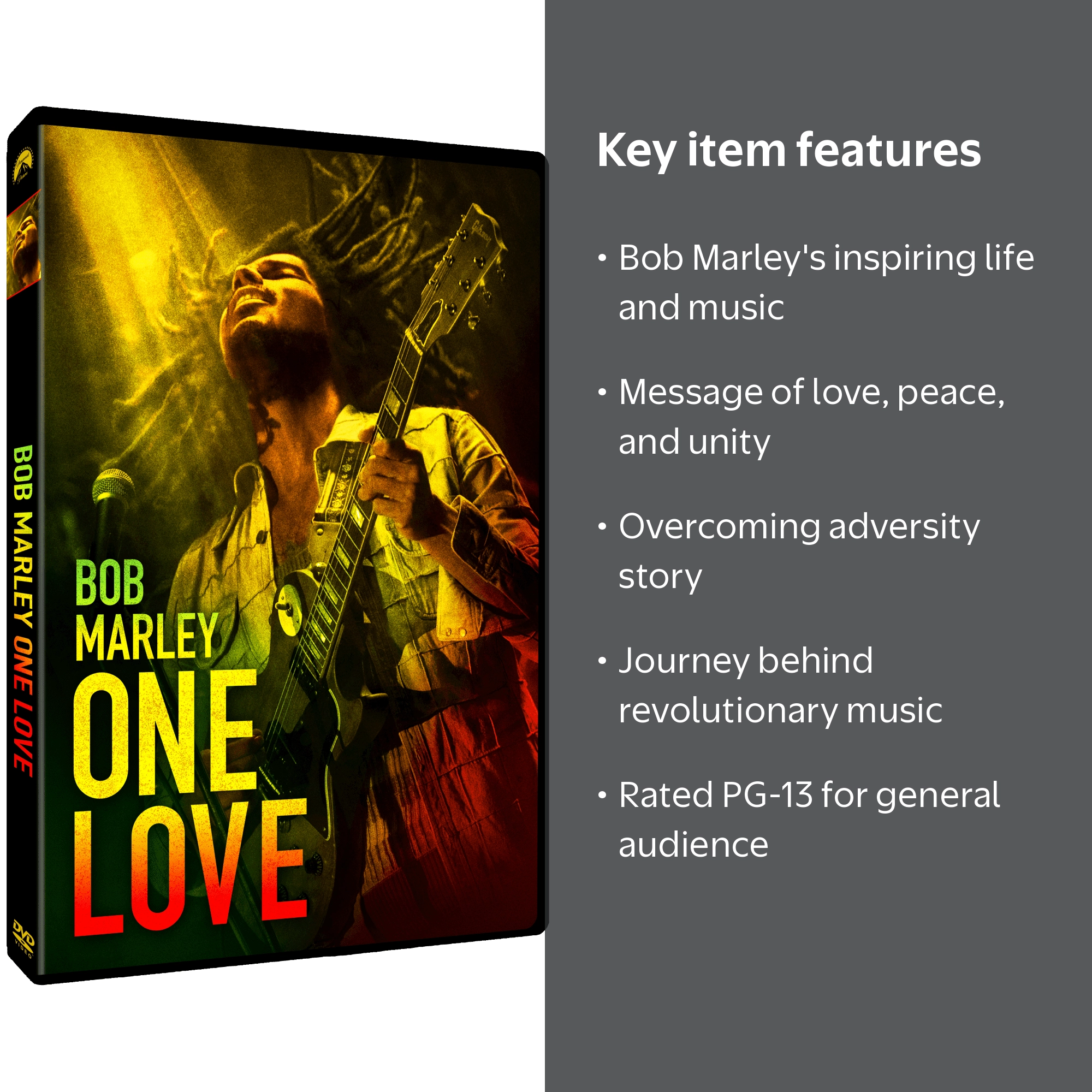 Bob Marley, One Love DVD, PG-13, Celebrate Music of an Icon