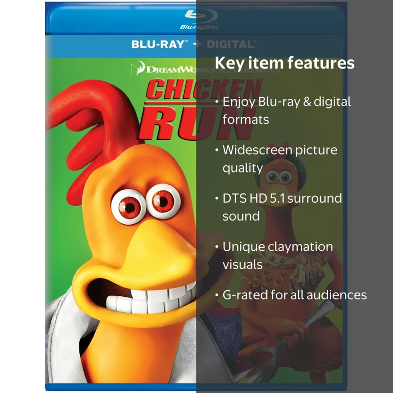 SDS, Chicken Run Blu-ray + Digital Copy, G, Claymation Family