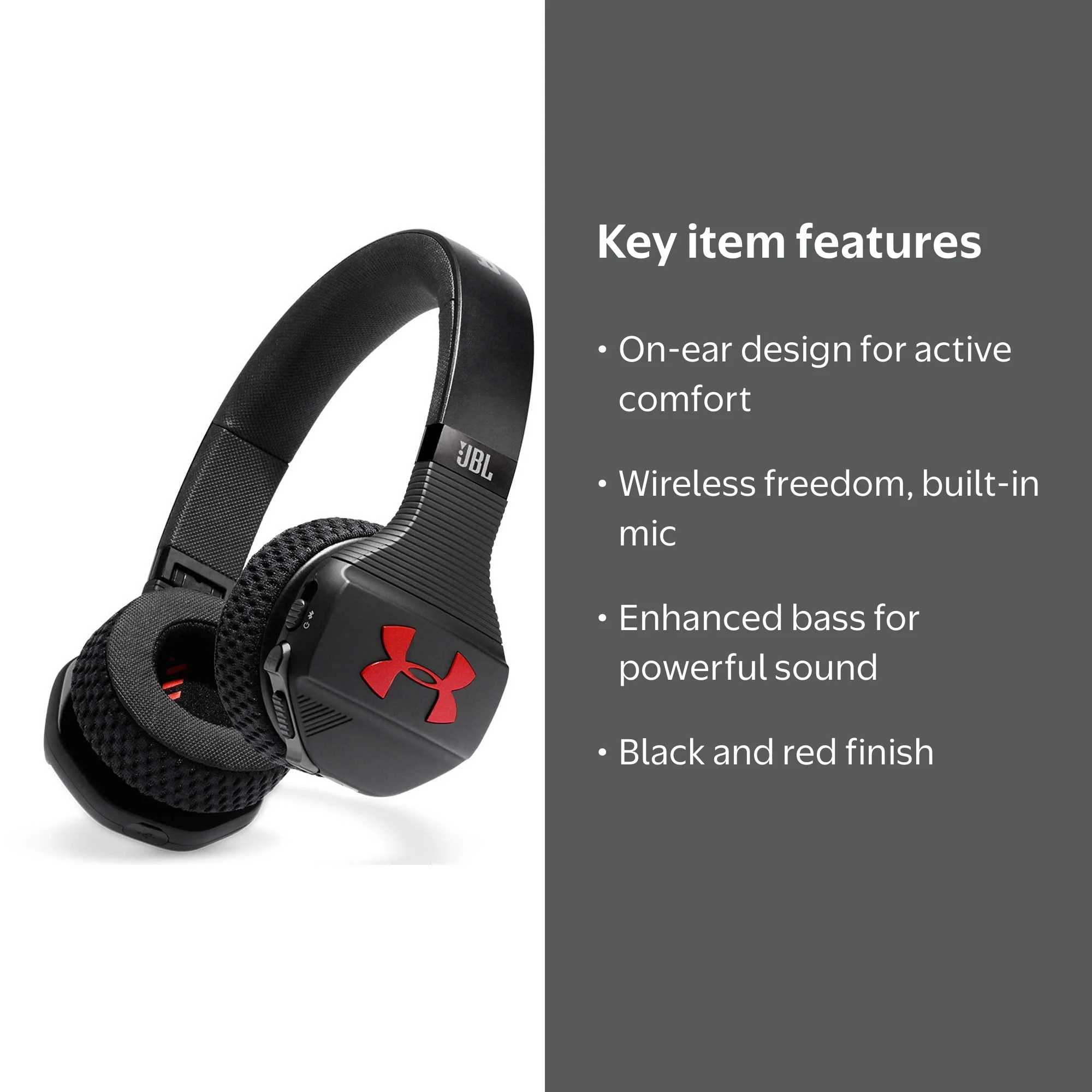JBL Under Armor Sport Wireless Train On-Ear Headphones Built-in