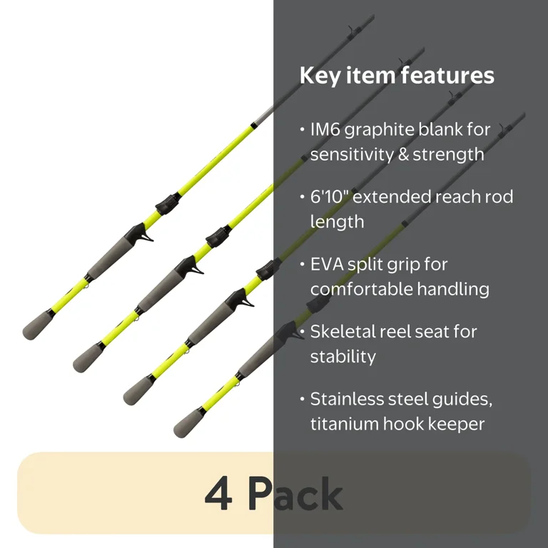 4 pack) Lew's Laser HS 6'10