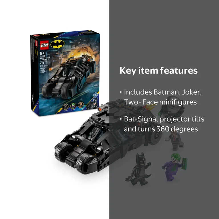 Free Shipping! LEGO Batman Tumbler vs. Two-Face Joker Toy Building