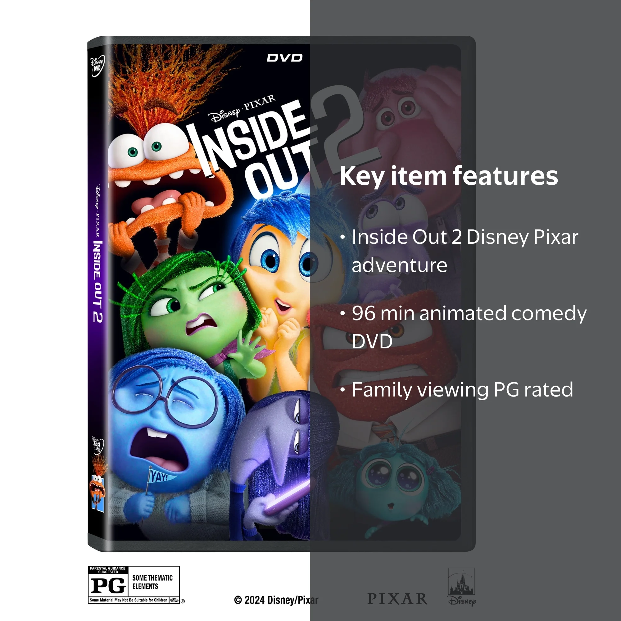 Disney, Inside Out 2 DVD, Inside Out 2, PG Adventure Animated