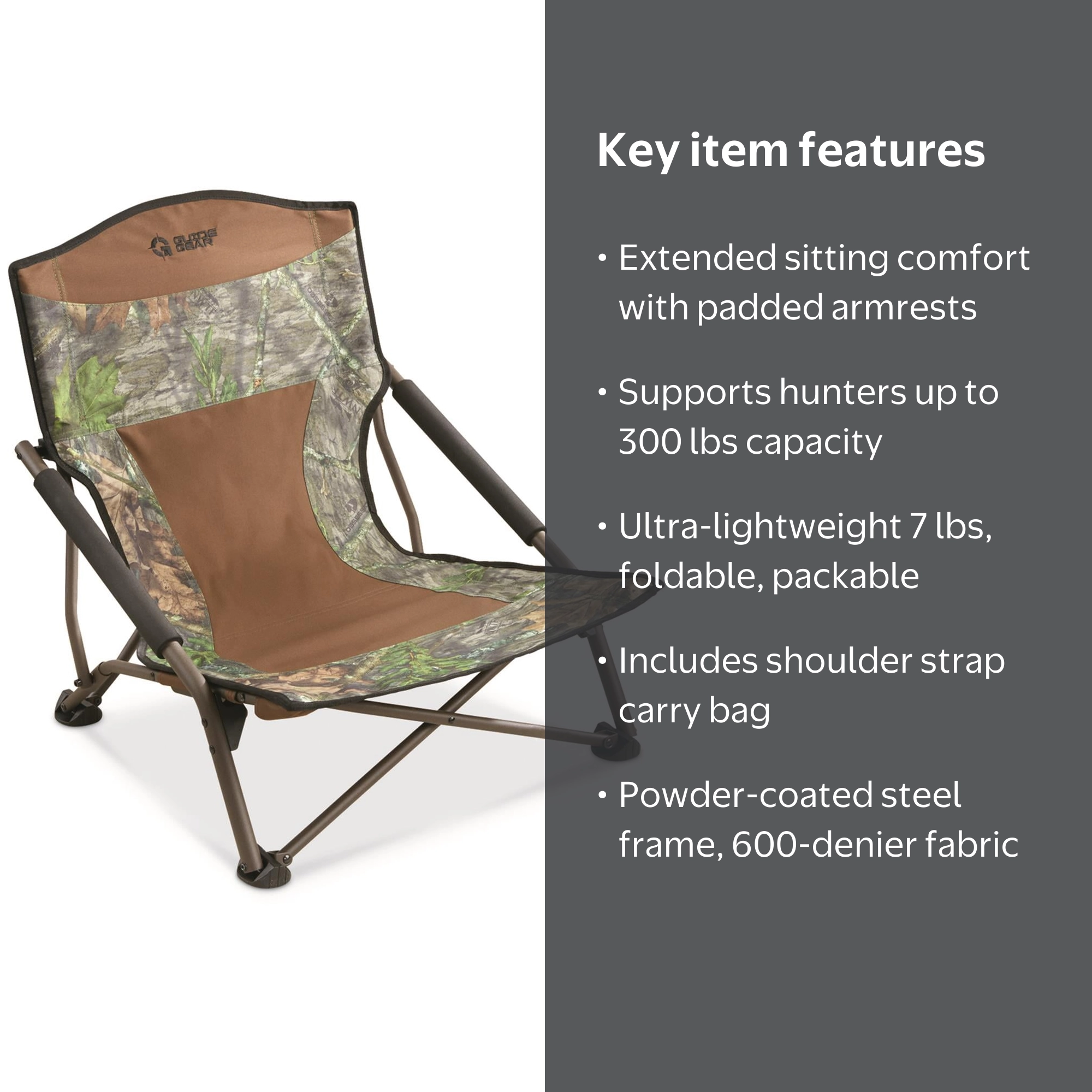 Guide Gear Magnum Turkey Chair, Mossy Oak NWTF Obsession, Portable