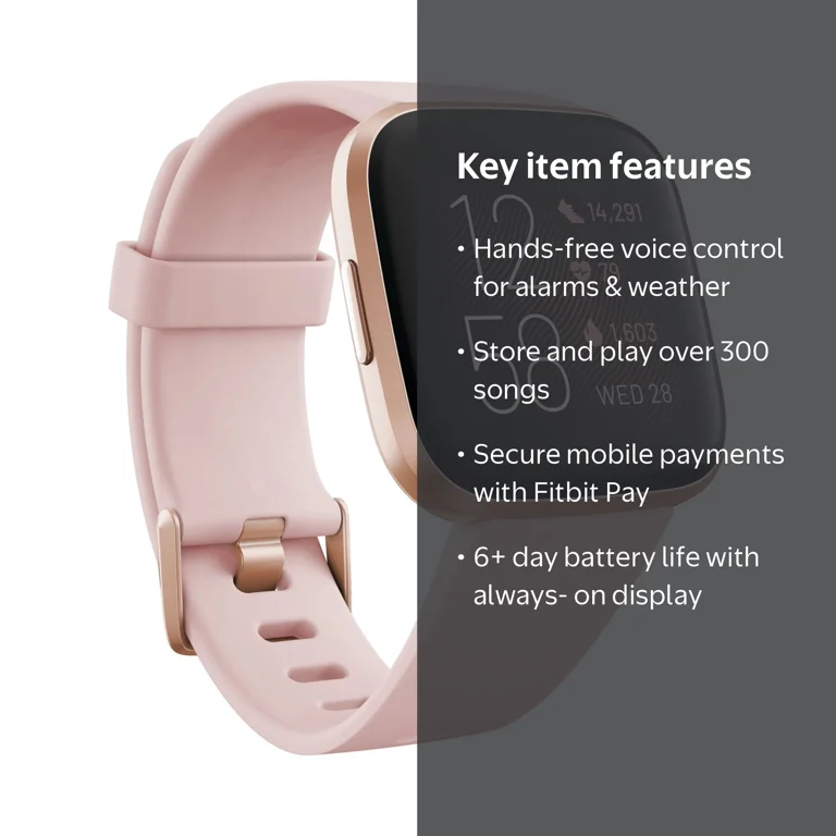 Fitbit Versa 2 Health & Fitness Smartwatch - Petal/Copper Rose