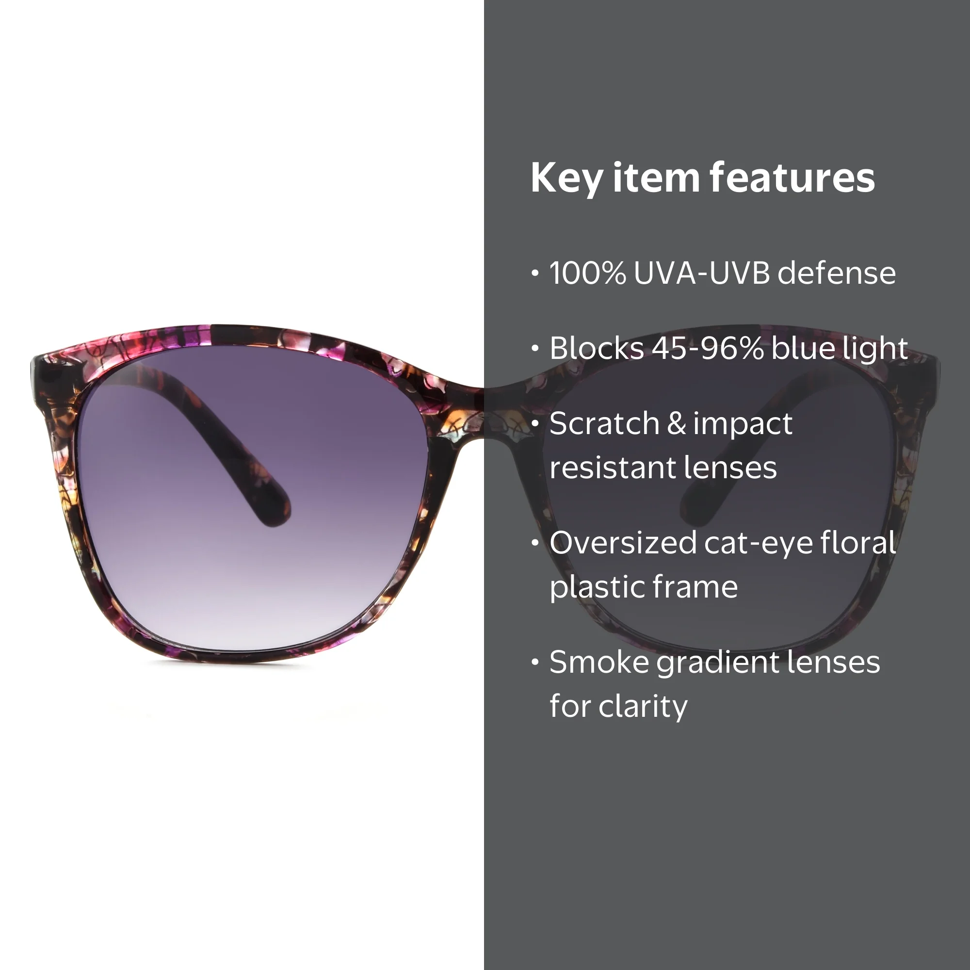 Sunsentials By Foster Grant Women's Cat Eye Sunglasses, Multi