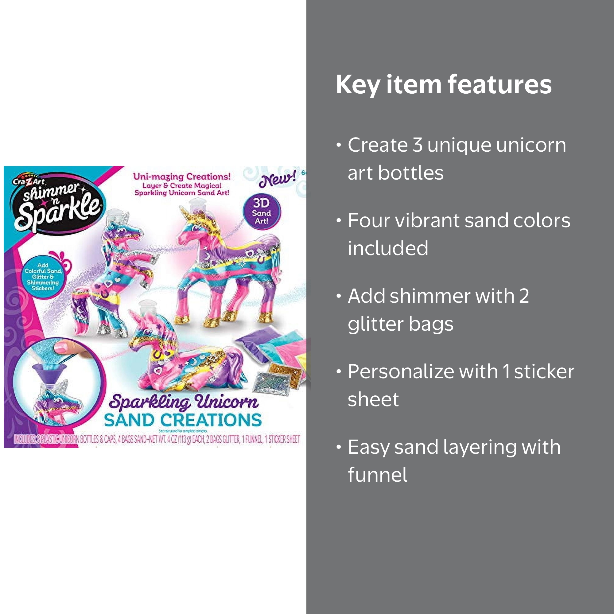 Cra-Z-Art Shimmer 'n Sparkle Sparkling Unicorn Sand Art Kit for