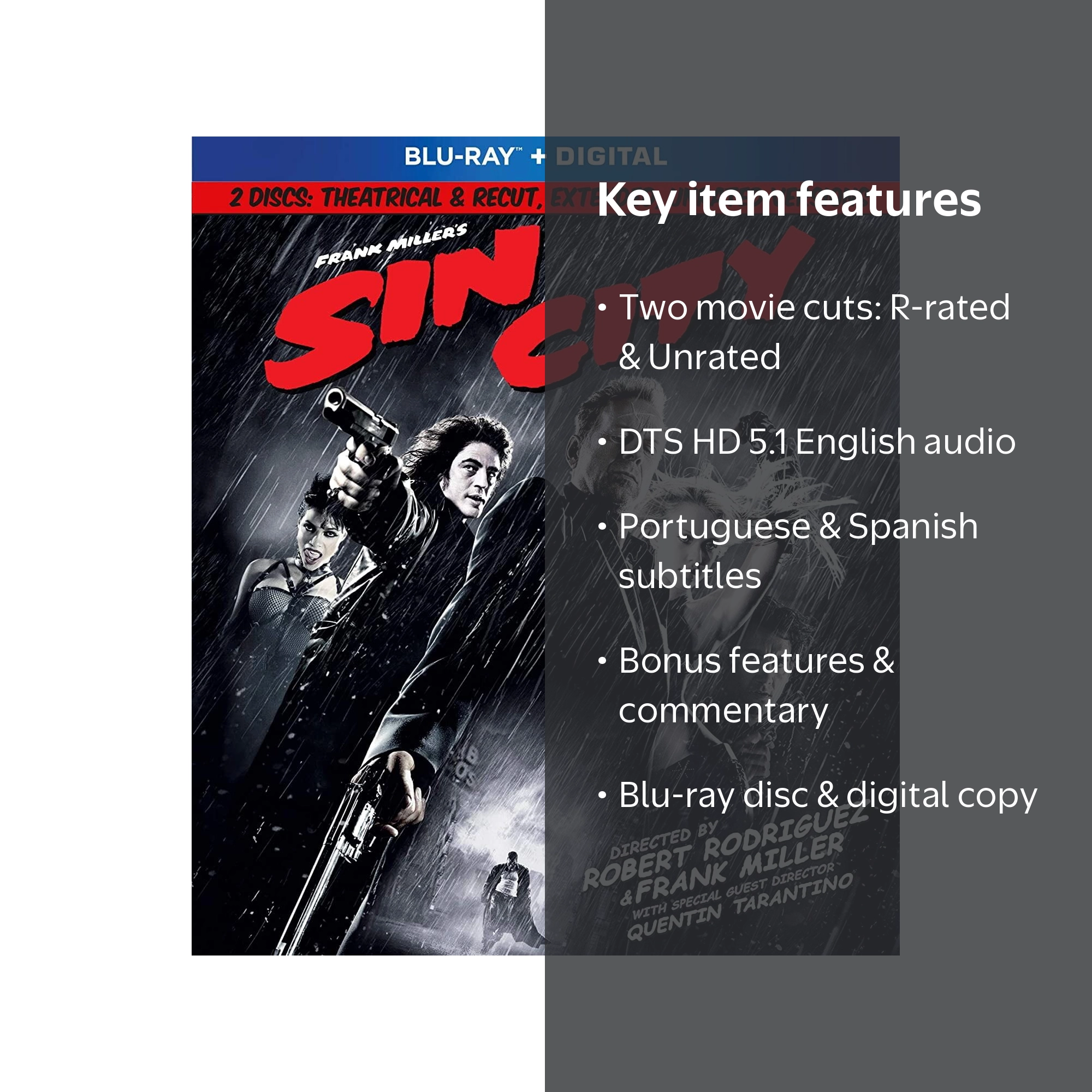 Siip 【CD➕Blu-ray】 Sin City (Blu-ray + Digital) - Walmart.com