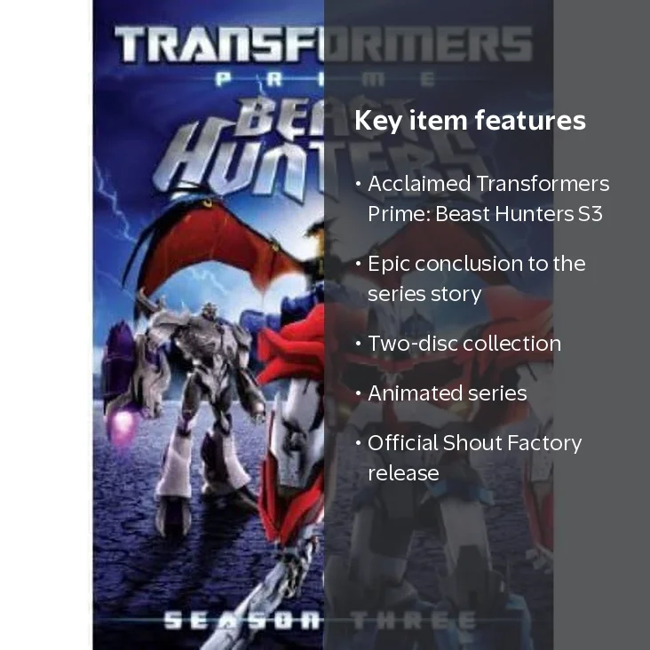 Transformers Prime: Season Three DVD, Shout Factory, Animation Transformers Prime: Season Three DVD, Shout Factory, Animation