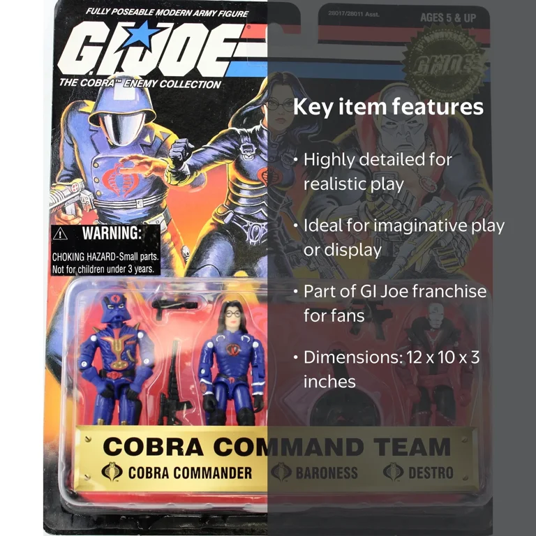 Kenner GI Joe Cobra Enemy Collection Action Figures, 12 x 10 x 3