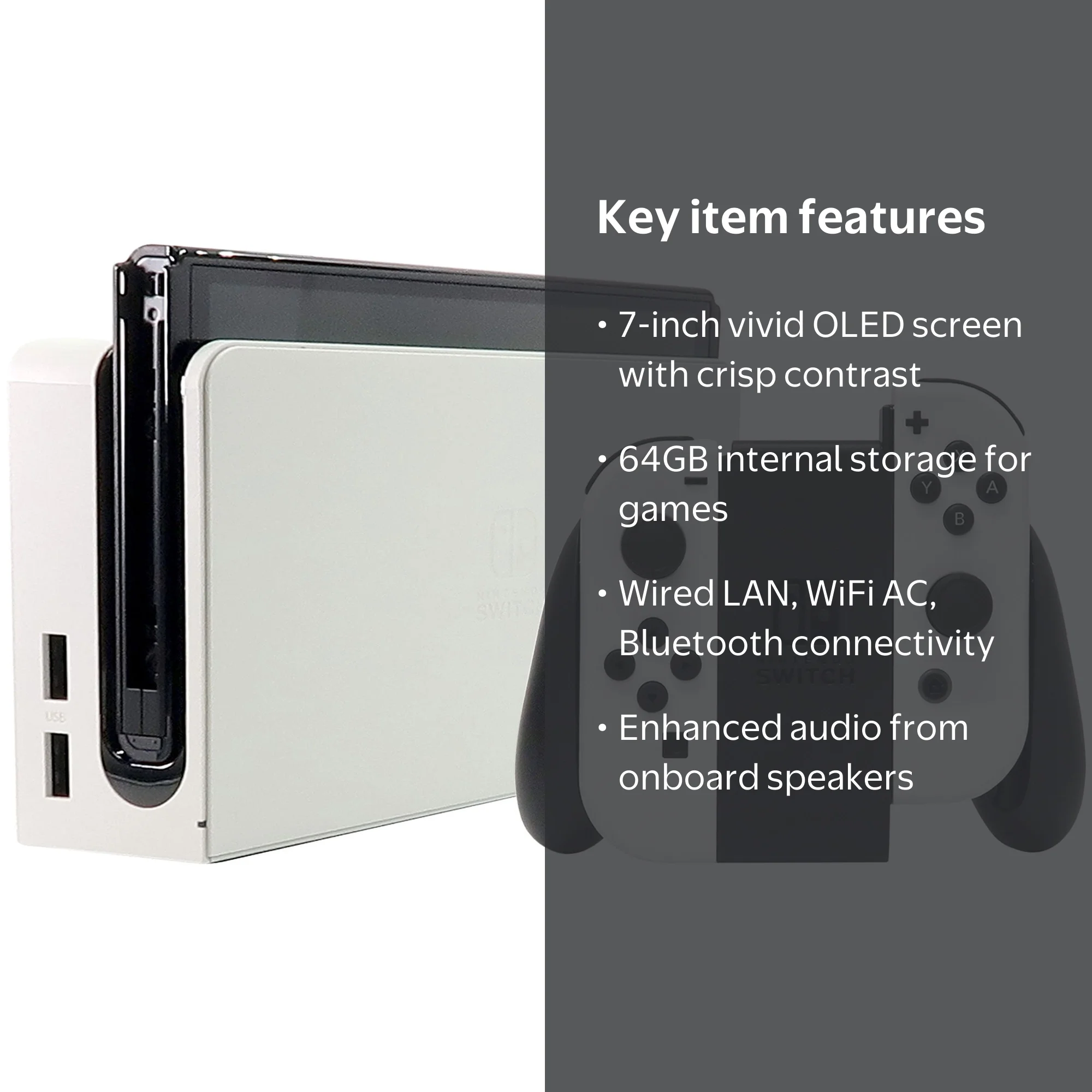 Nintendo Switch OLED Model, White Joy-Con and Dock - 7
