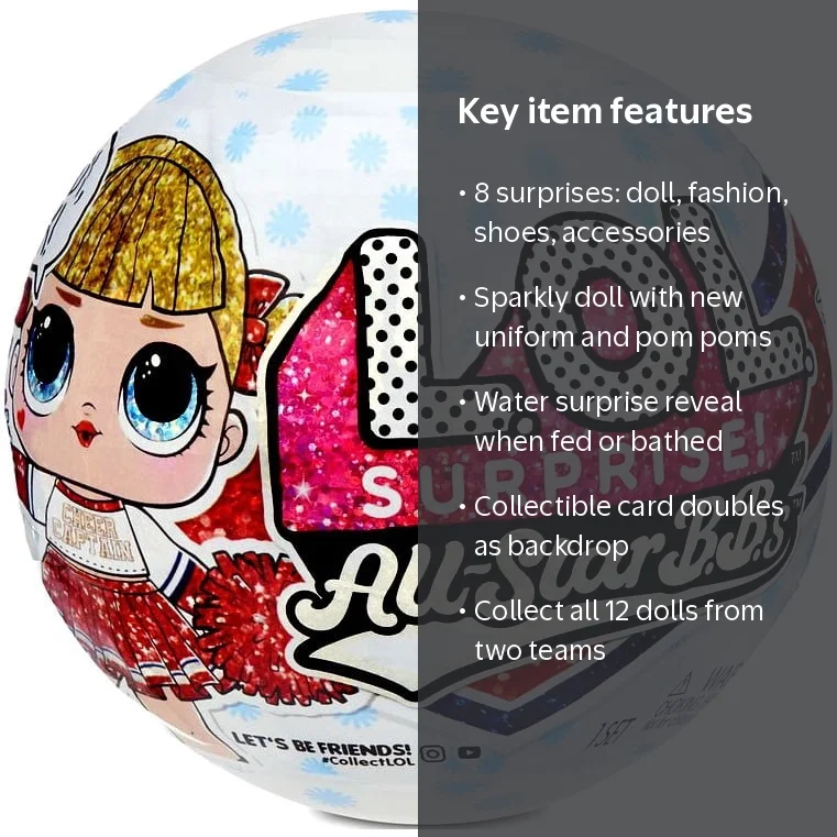 LOL Surprise All Stars BBs Series 2 Cheer Team Mystery Pack (Red