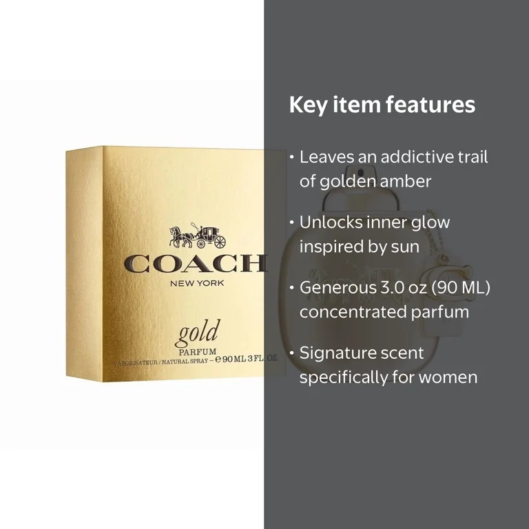 Coach, Womens Parfum Spray, 3.0 oz, Gold fragrance - Walmart.com