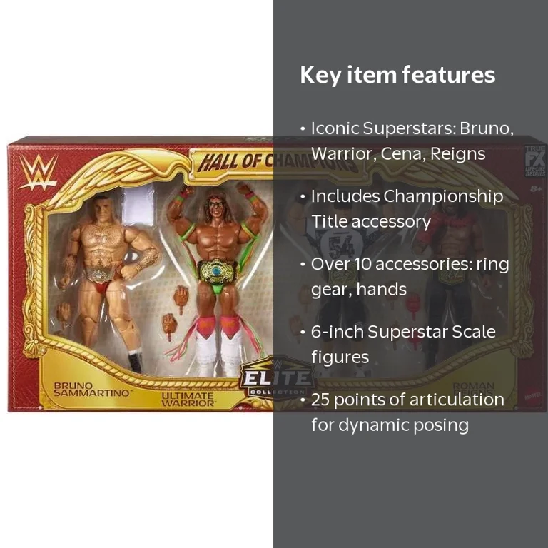 WWE Hall of Champions 4-Pack Action Figures and Accessories, 6
