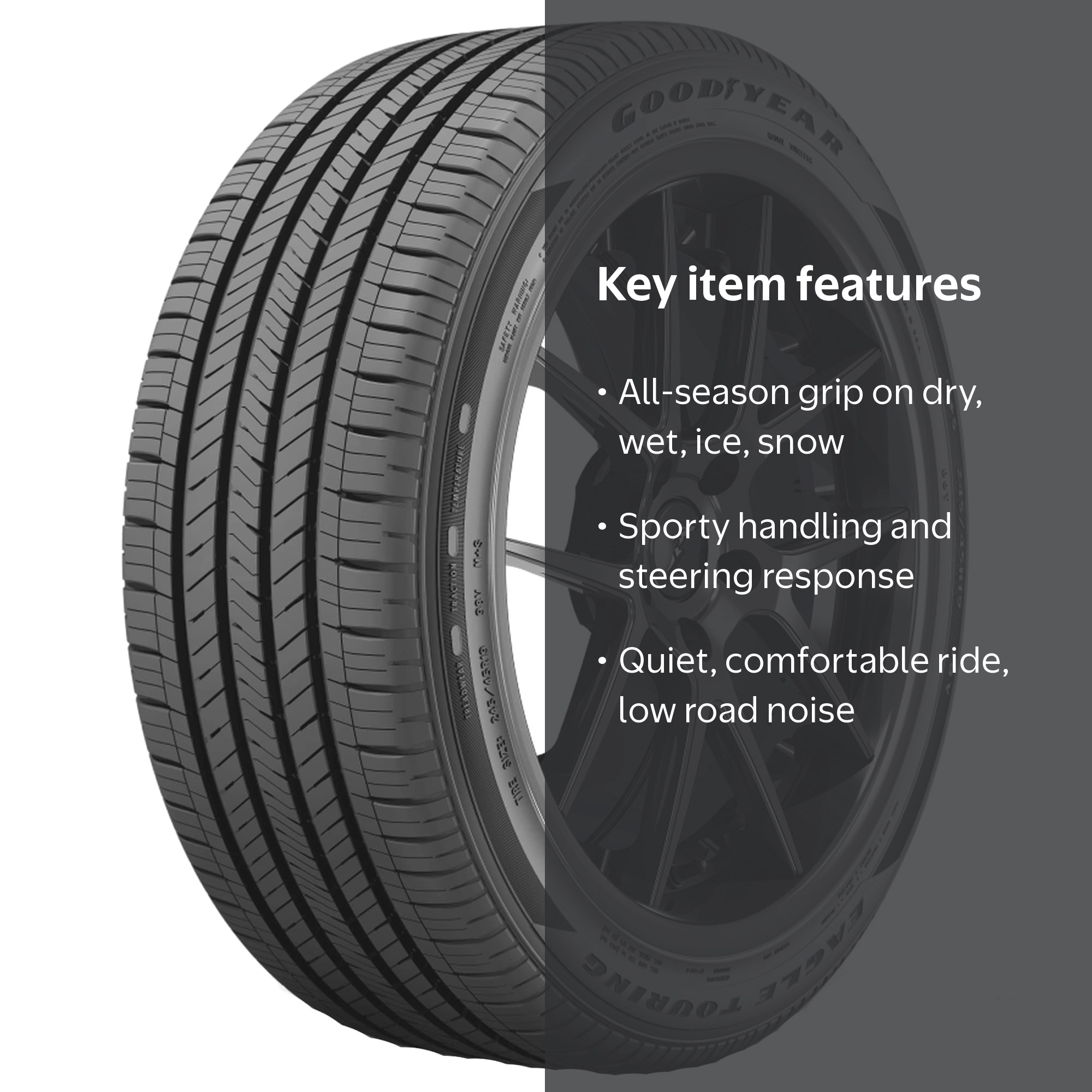 Goodyear Eagle Touring 245/45R20 99V BSW All-Weather Tires, Set of