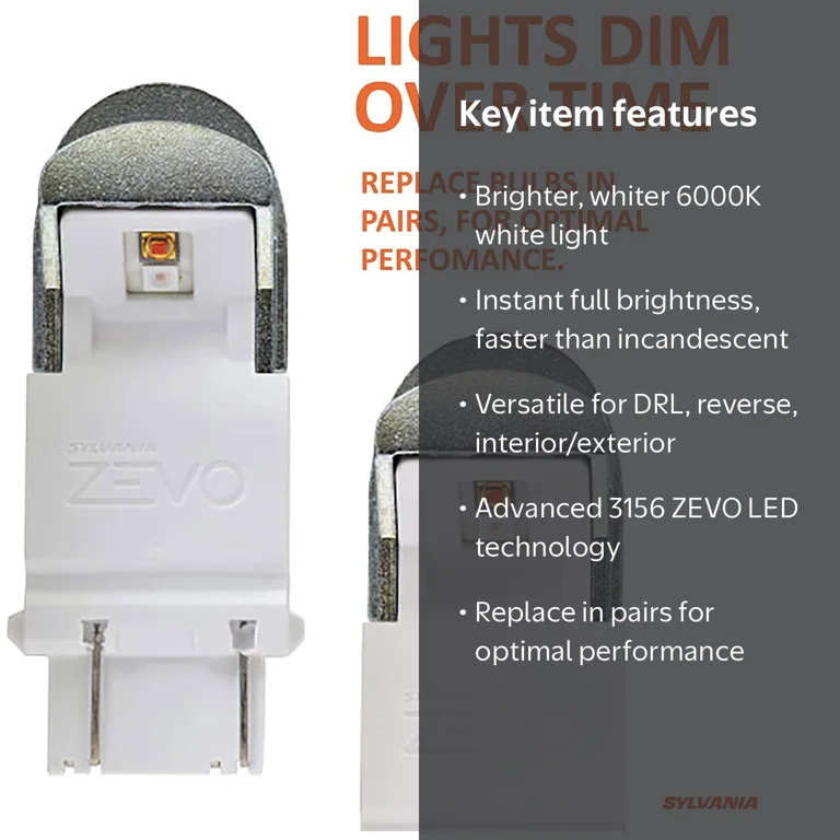 Sylvania, LED Interior Exterior Mini Light Bulb, 3156, 2 Pack
