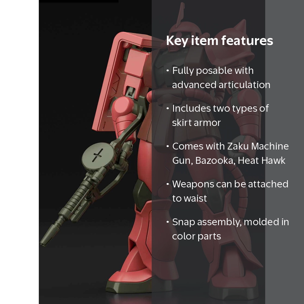 Bandai Hobby Gundam HGUC MS-06S Zaku II Char Custom HG 1/144 Model
