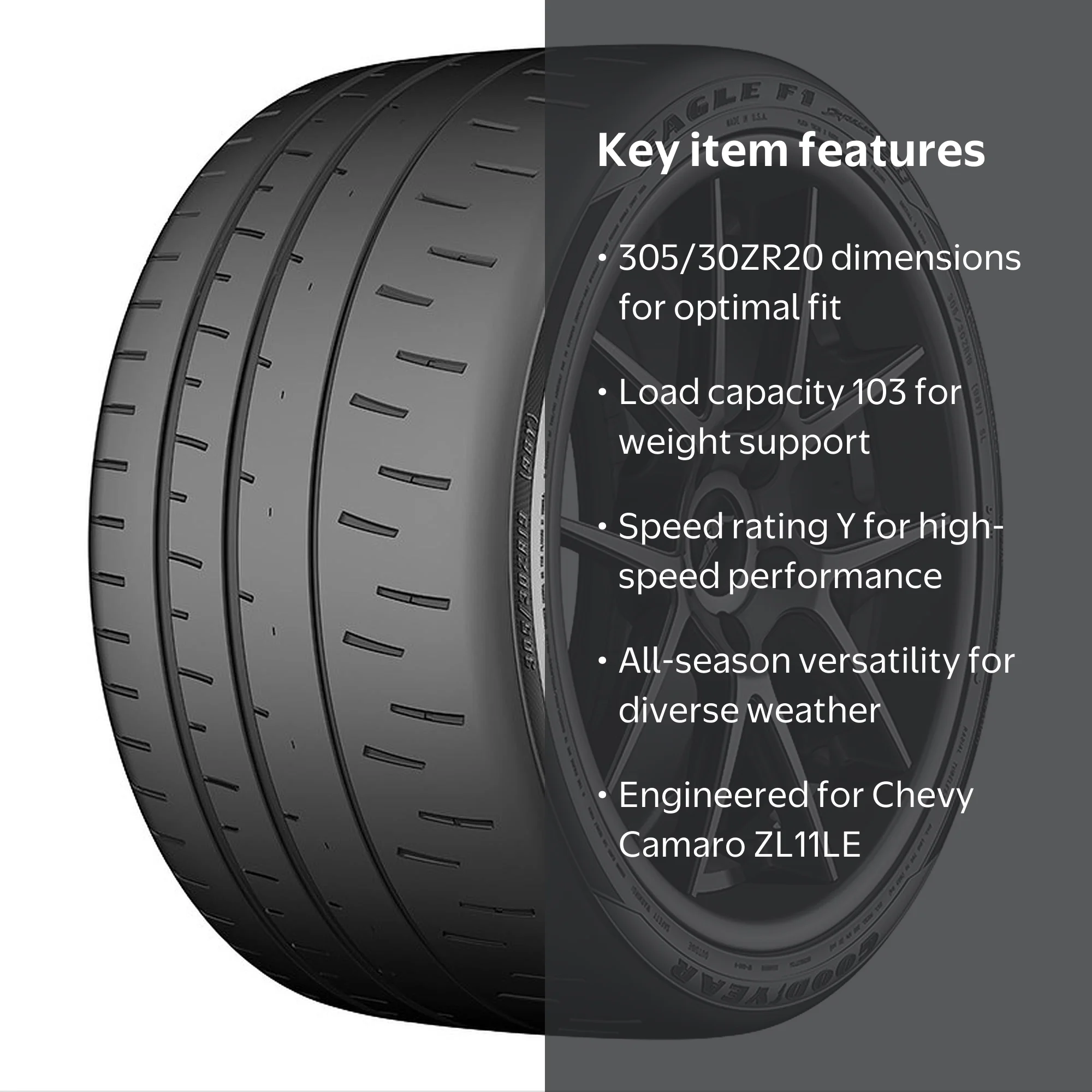 Goodyear, Eagle F1 Supercar 3R, 305/30ZR20 103Y, All Season Tire