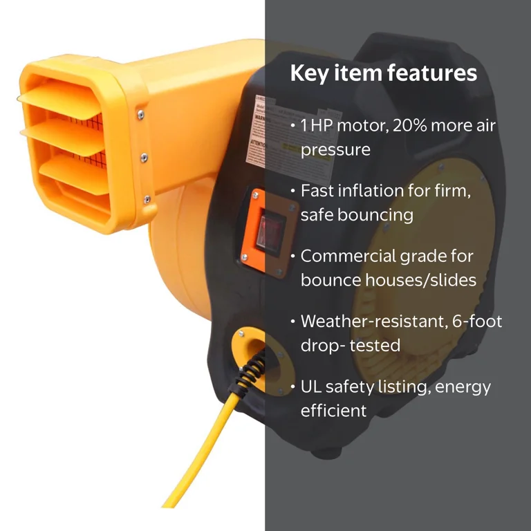 Zoom Blowers XLT 1 HP Inflatable Bounce House Blower, Commercial
