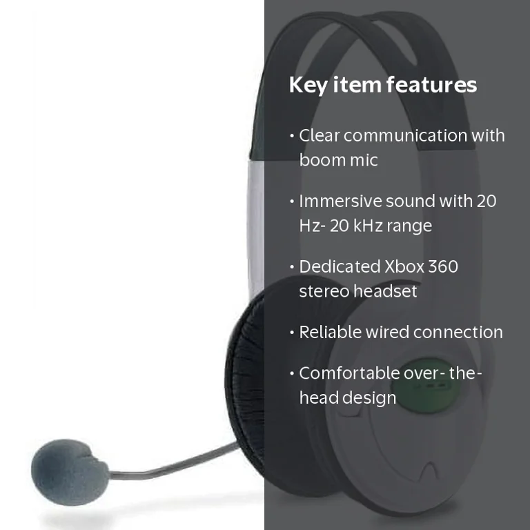 Tomee Xbox 360 MZX-1000 Stereo Headset, White - Walmart.com