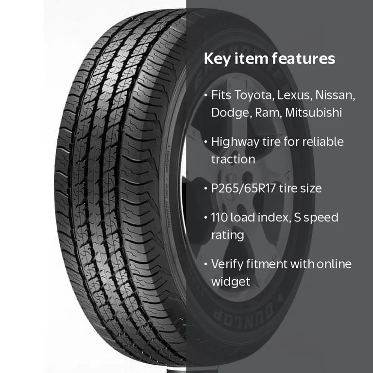 Dunlop Grandtrek AT20 Tire 265/65R17 110S Fits Toyota Tacoma