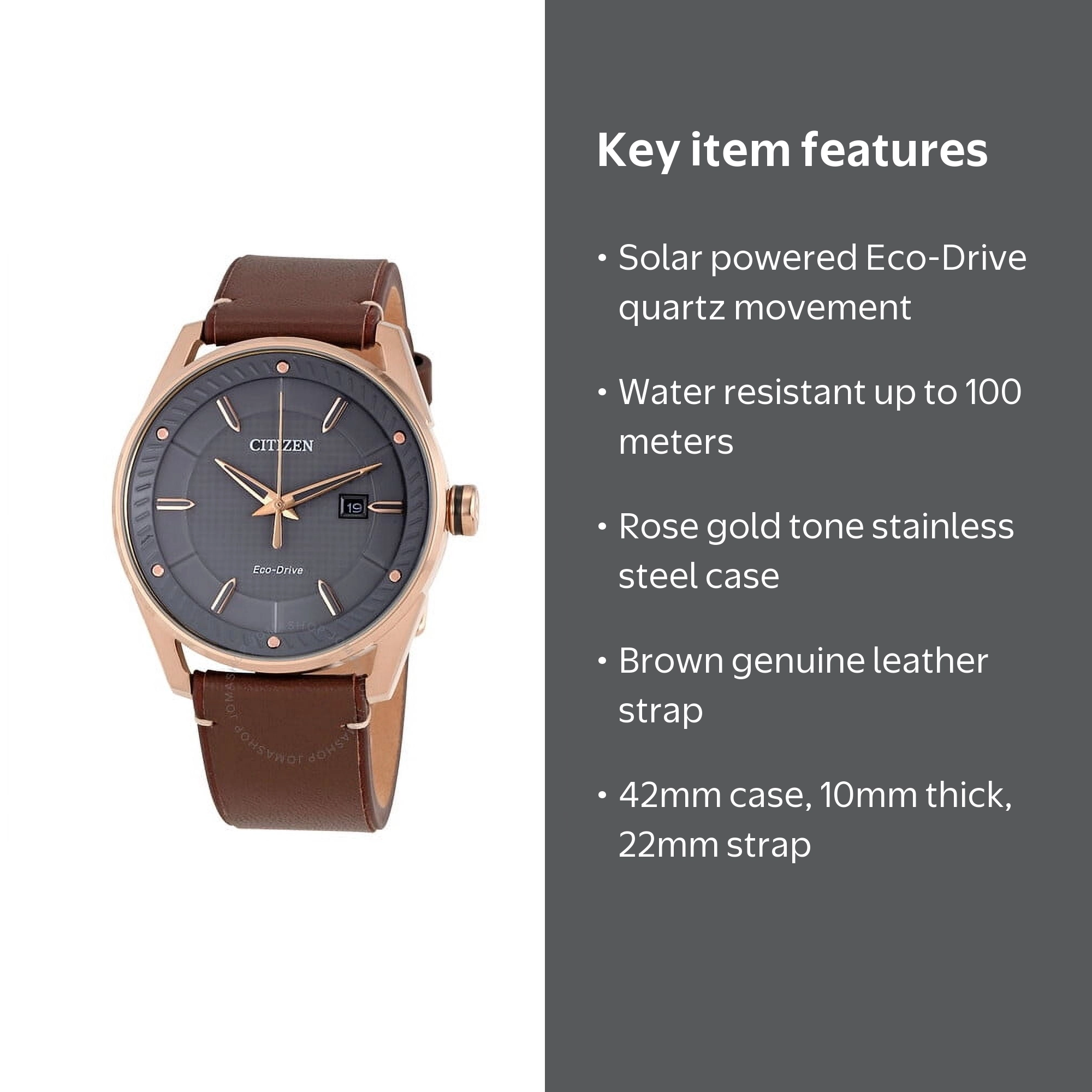 CITIZEN, Men's Drive CTO Watch, BM6983-00H, Brown Leather Strap
