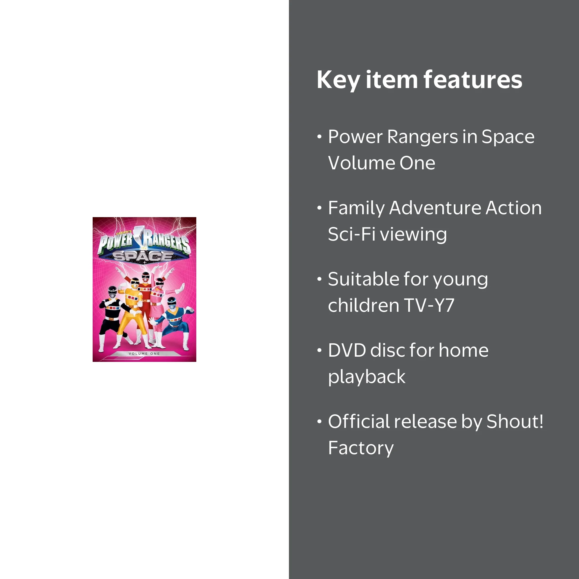 SDS, Power Rangers in Space DVD, Volume One, Kids Action Adventure