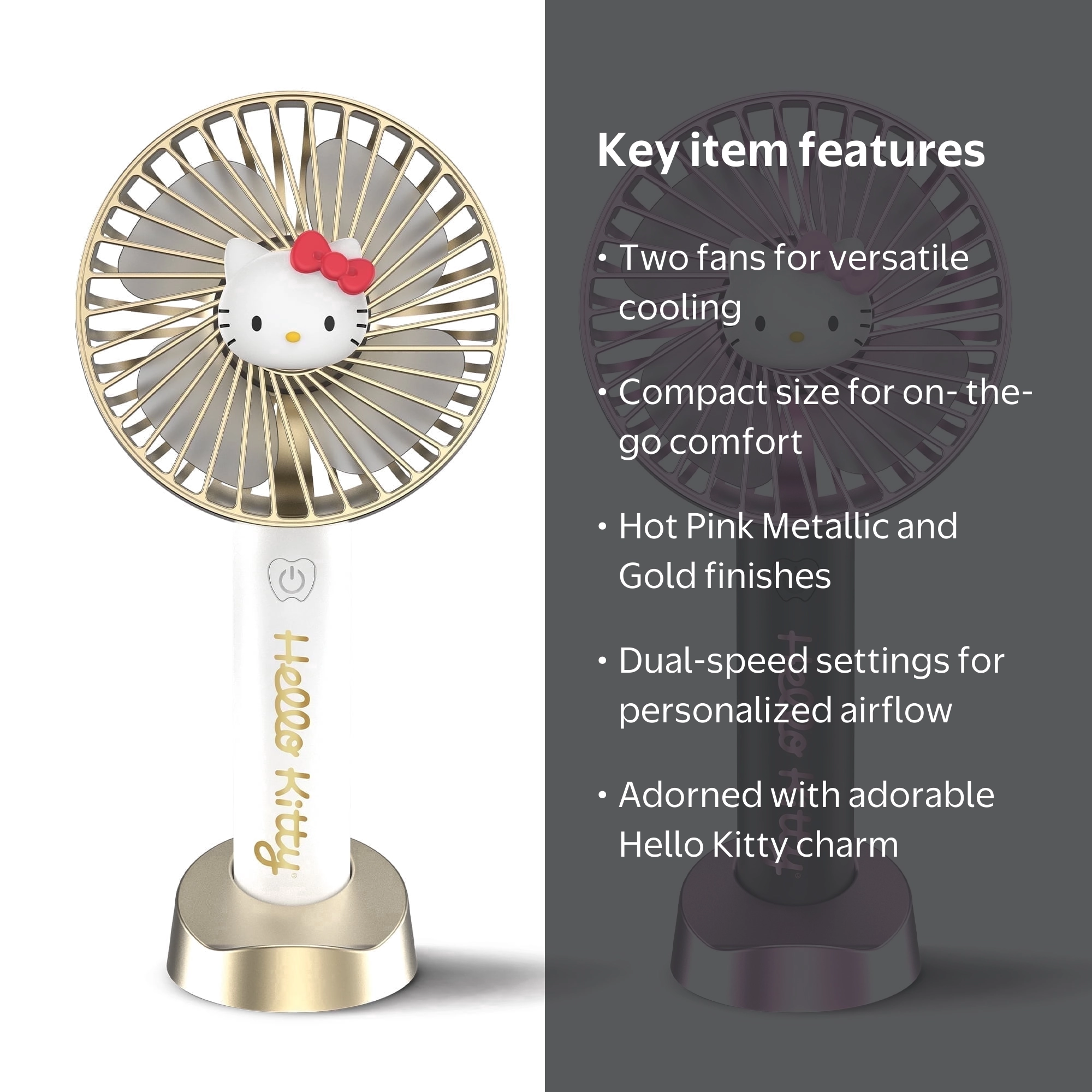 Hello Kitty 2 Pack Portable Fans - Stay Cool in Style with Hot
