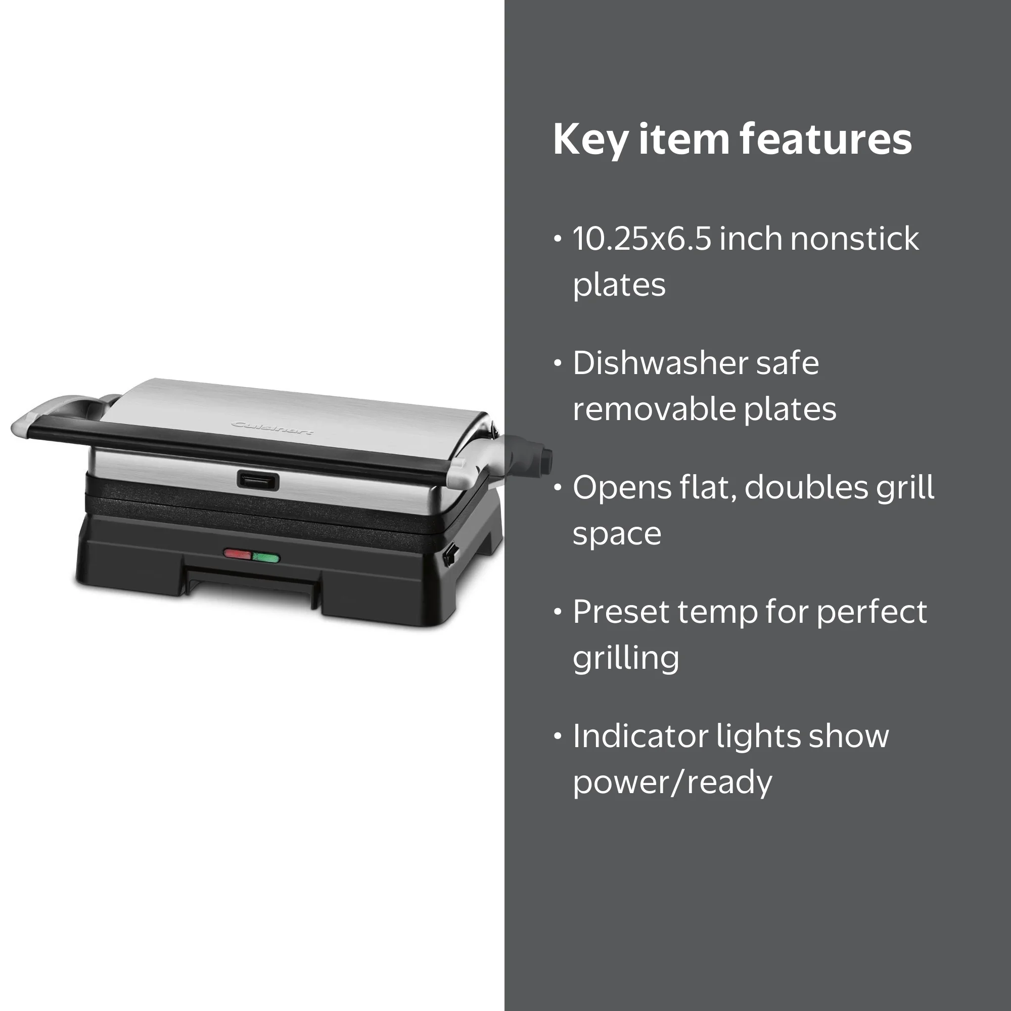 Cuisinart GR-11P1 Gridler Grill and Panini Press - Walmart.com