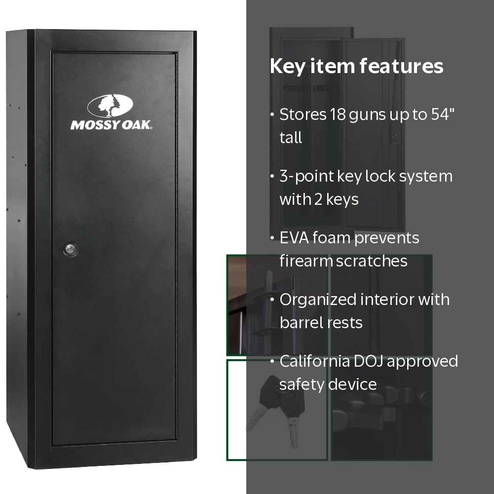 Mossy Oak 18 Gun Security Cabinet, 21-inch x 18-inch x 55 inch