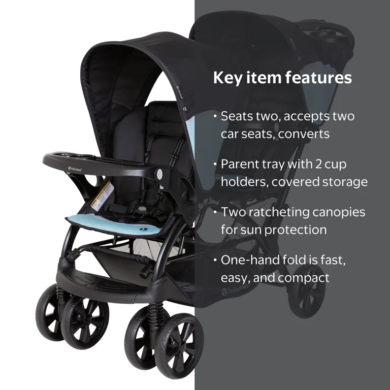 Baby Trend Sit N' Stand Double Stroller, Desert Blue - Walmart.com