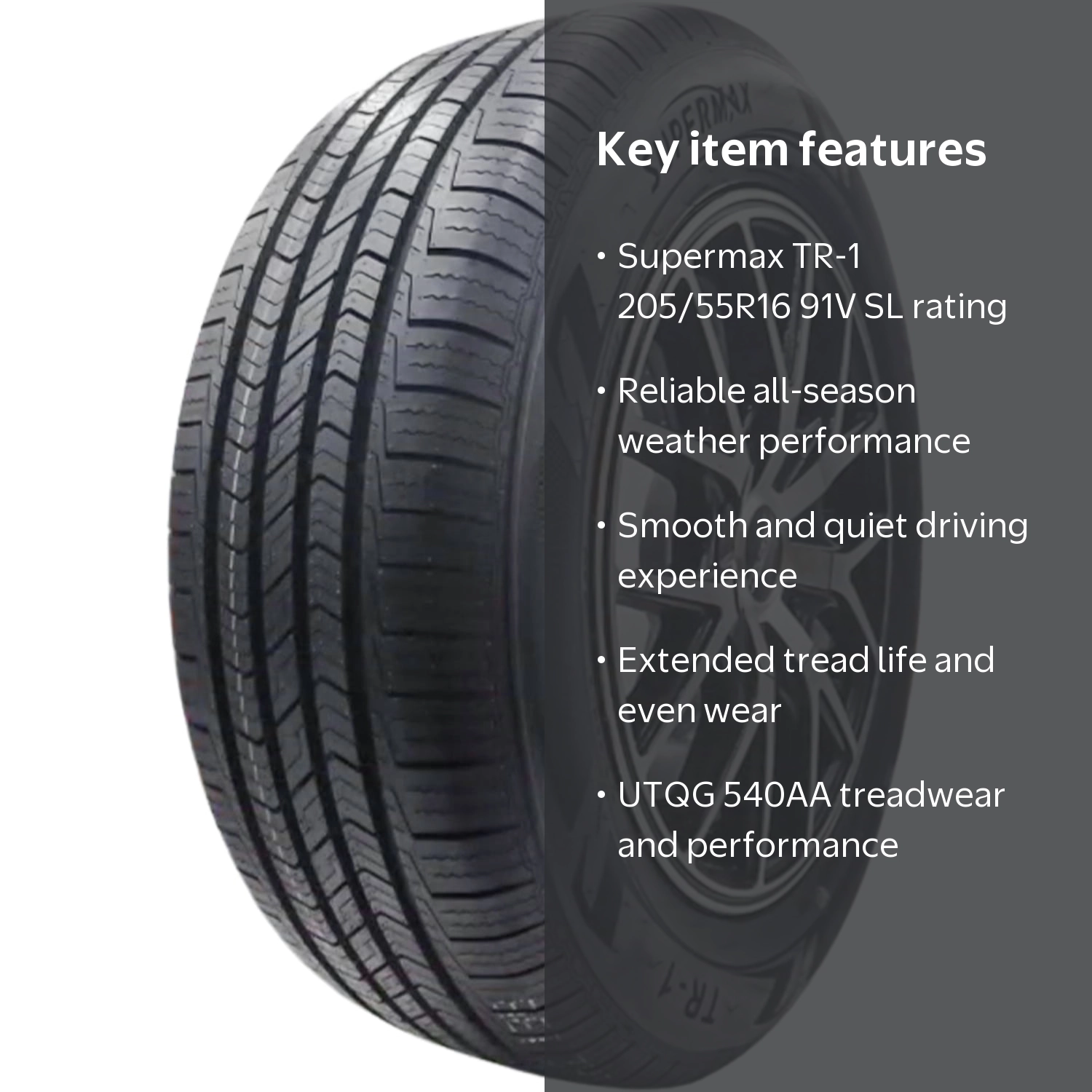 Supermax TR-1 205/55R16 91V Standard Load All-Season One Tire